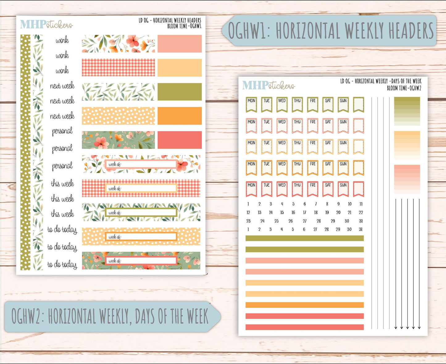 JUNE 2025 Stickers for Large size Horizontal & Vertical Laurel Denise Planner. (Formerly Original or Standar Size) "Bloom Time" || OGBT