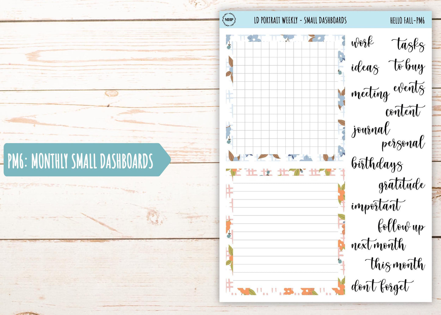 NOVEMBER Stickers for The Scout Laurel Denise Planner (formerly Portrait Planner). "Hello Fall" || PHF