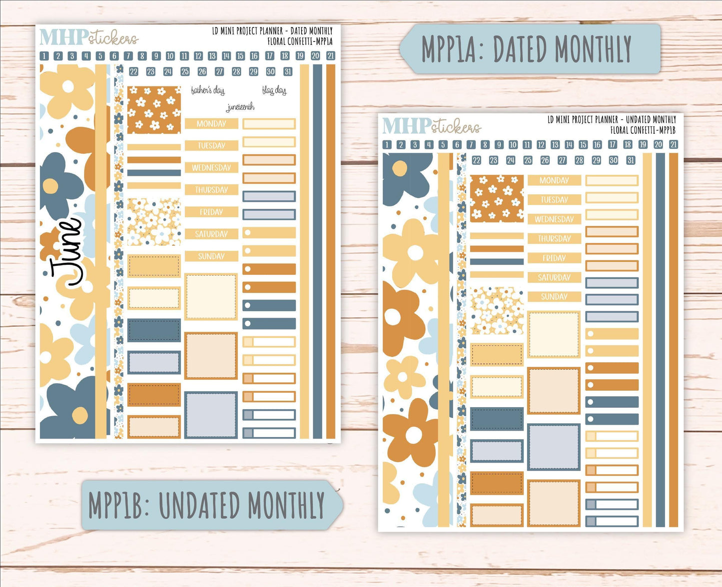 JUNE 2025 Stickers for The Rose Small Laurel Denise Planner (Formerly Mini Project Planner) "Floral Confetti" || MPPFC