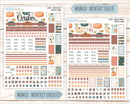 OCTOBER 2025 Stickers for Small Horizontal & Vertical Laurel Denise Planners. (Formerly Mini Planner) "Pumpkins" || MN