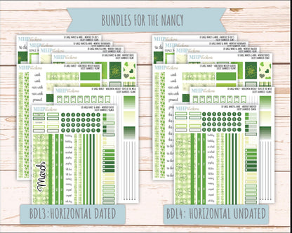 MARCH 2026 Stickers for Large Nancy & Anne Planners (Formerly Original Size). For Laurel Denise Planners. "Lucky Shamrock" || OG