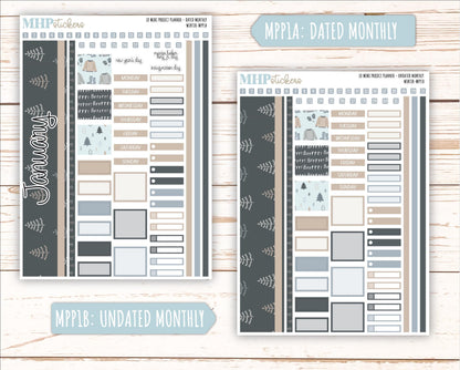 JANUARY 2025 Stickers for The Rose Small Laurel Denise Planner (Formerly Mini Project Planner) "Winter" || MPPW