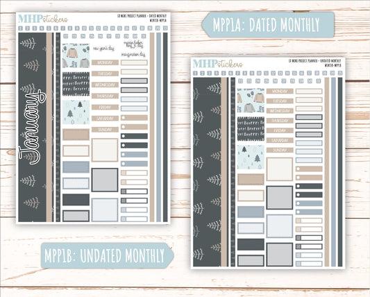 JANUARY 2025 Stickers for The Rose Small Laurel Denise Planner (Formerly Mini Project Planner) "Winter" || MPPW