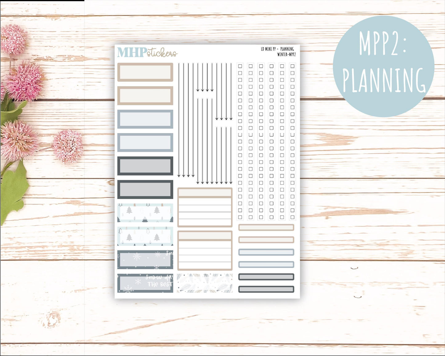 JANUARY 2025 Stickers for The Rose Small Laurel Denise Planner (Formerly Mini Project Planner) "Winter" || MPPW