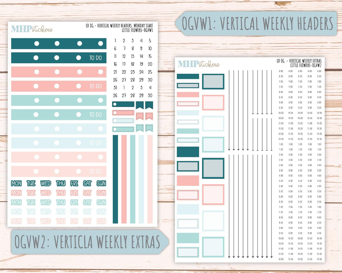 MAY 2025 Stickers for Large size Horizontal & Vertical Laurel Denise Planner. (Formerly Original or Standar Size) "Little Flowers" || OGLF