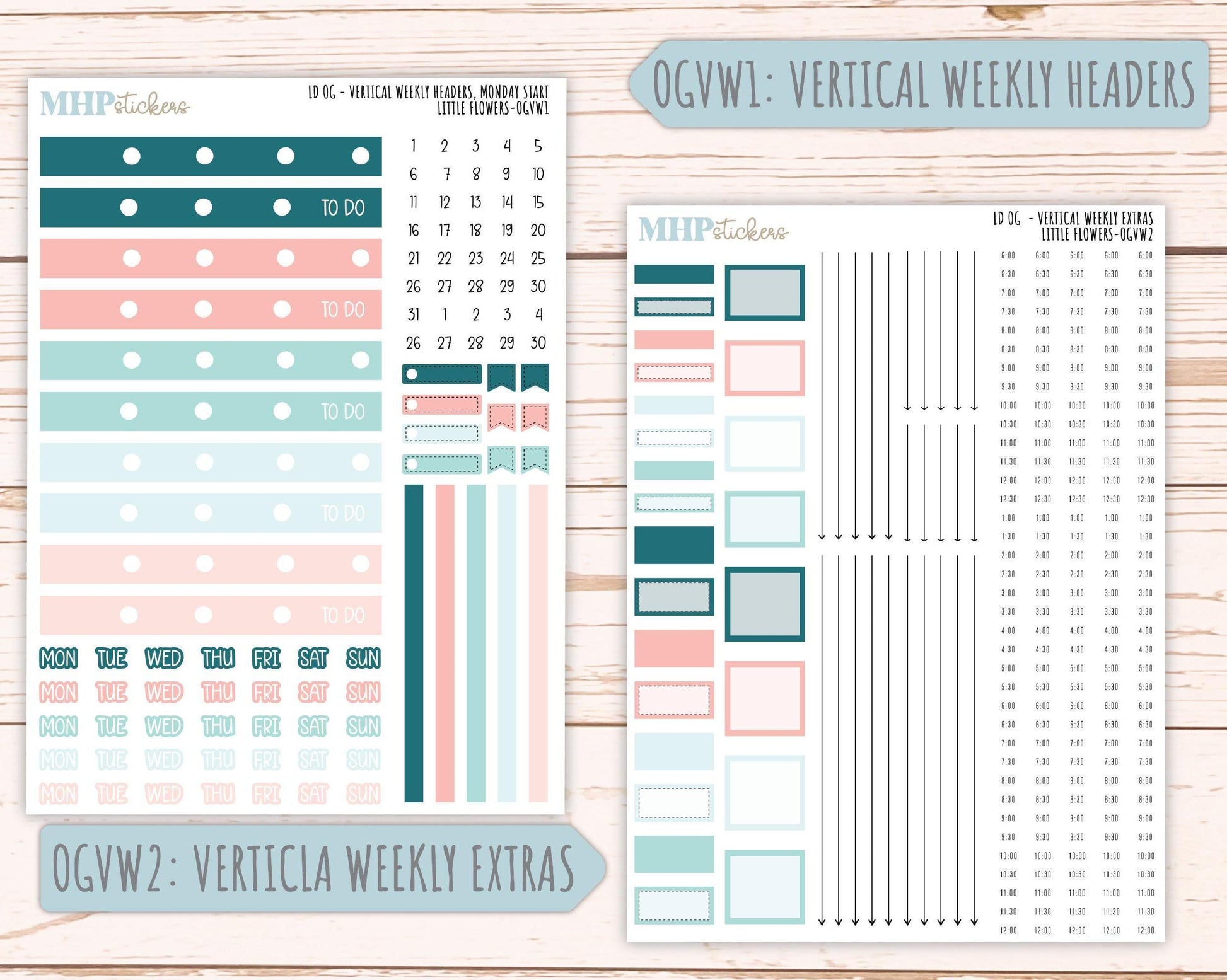 MAY 2025 Stickers for Large size Horizontal & Vertical Laurel Denise Planner. (Formerly Original or Standar Size) "Little Flowers" || OGLF