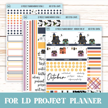 OCTOBER Stickers for The Rose Large Laurel Denise Planner (Formerly Project Planner) "Boo to You" || LD409BY