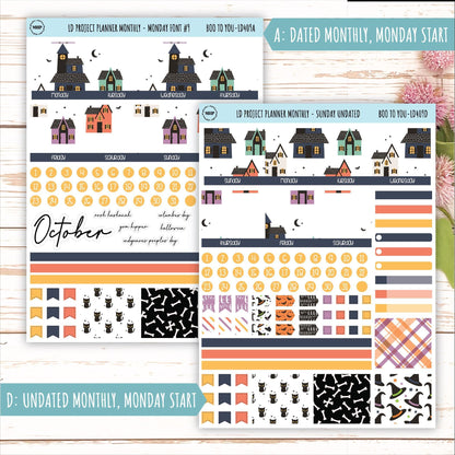 OCTOBER Stickers for The Rose Large Laurel Denise Planner (Formerly Project Planner) "Boo to You" || LD409BY