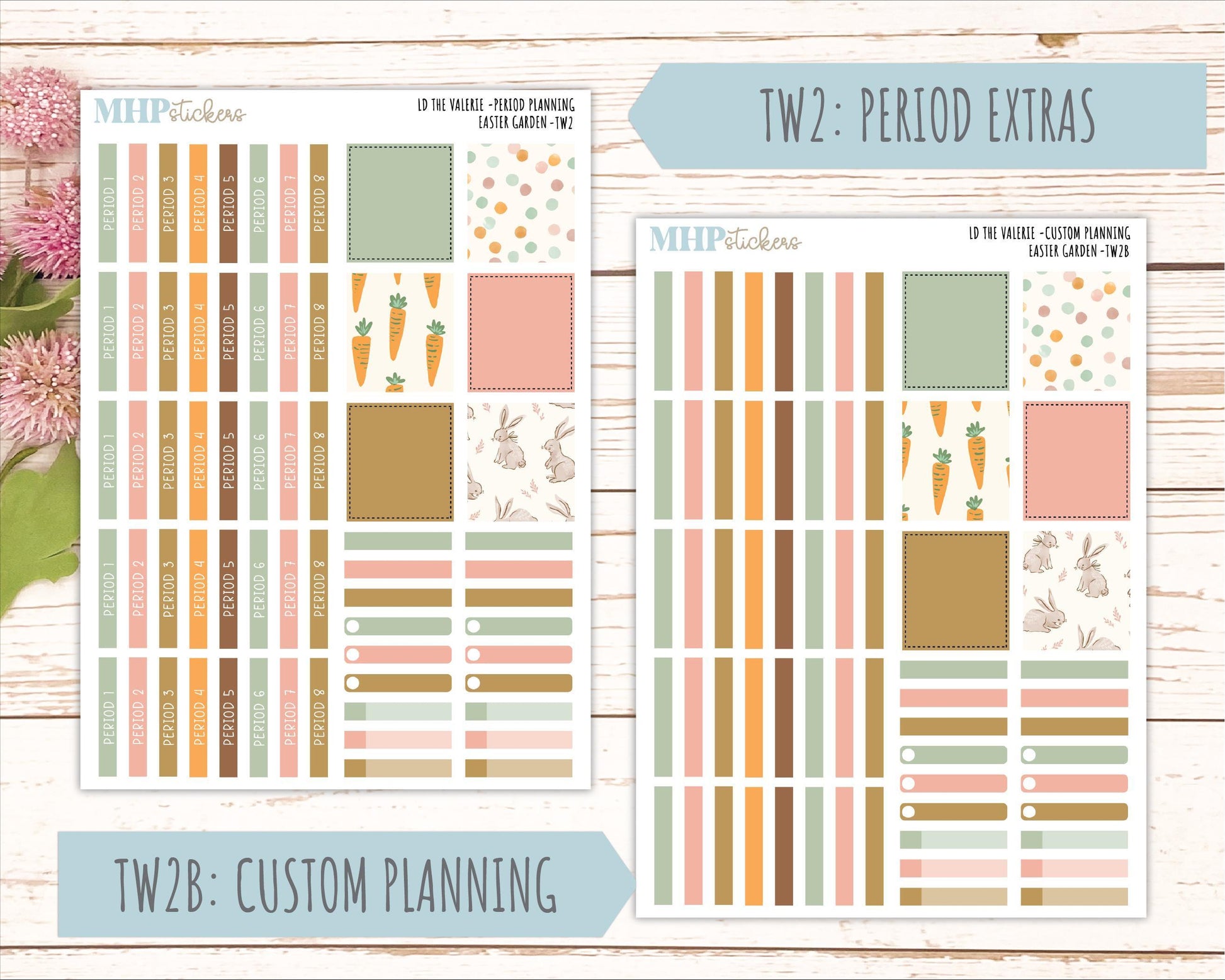 APRIL Stickers for The Valerie Laurel Denise Planner (Formerly Teacher Planner) "Easter Garden" || TC