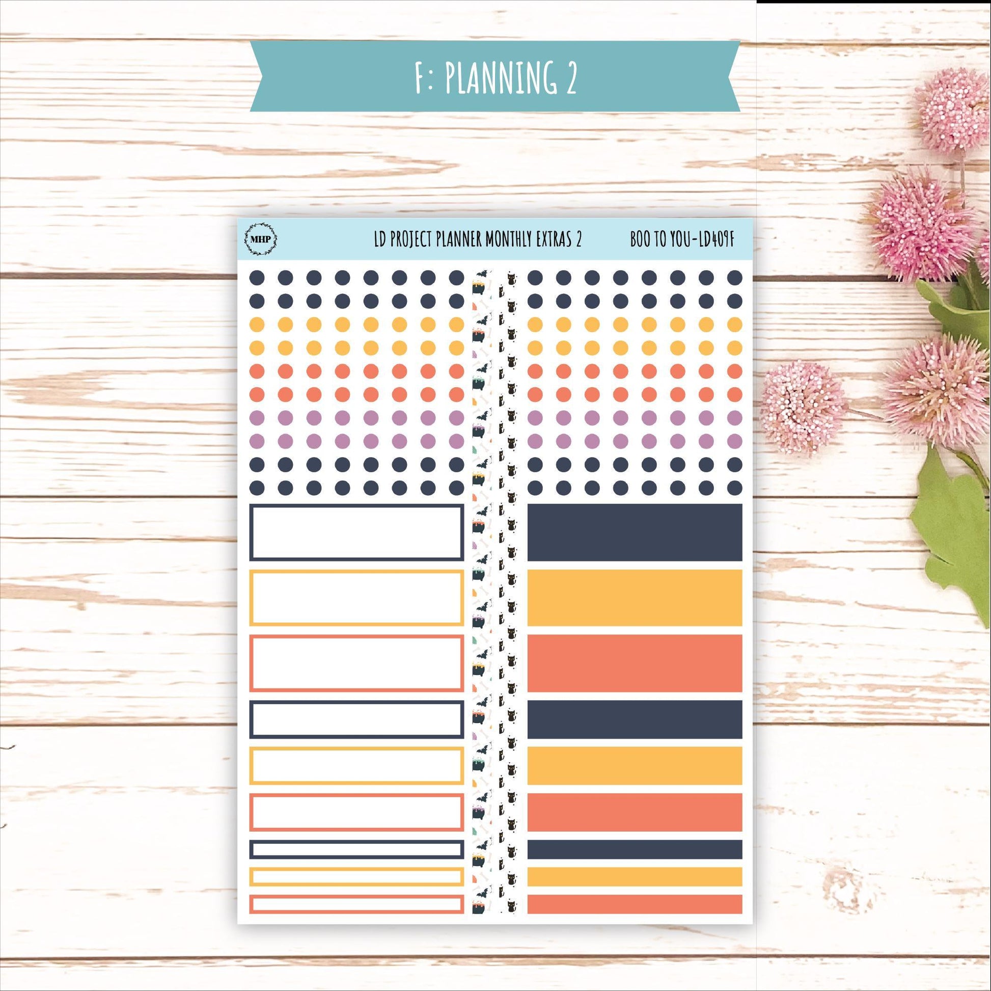 OCTOBER Stickers for The Rose Large Laurel Denise Planner (Formerly Project Planner) "Boo to You" || LD409BY