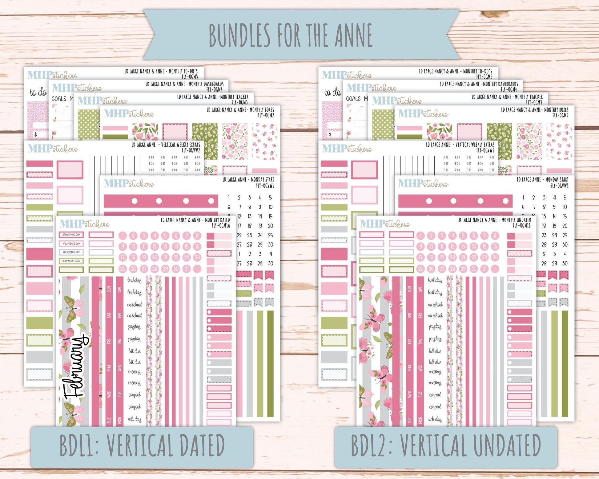 FEBRUARY 2026 Stickers for Large Nancy & Anne Planners (Formerly Original Size). For Laurel Denise Planners. "Fly" || OG