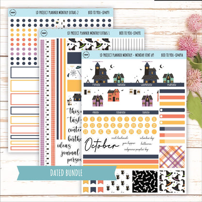 OCTOBER Stickers for The Rose Large Laurel Denise Planner (Formerly Project Planner) "Boo to You" || LD409BY