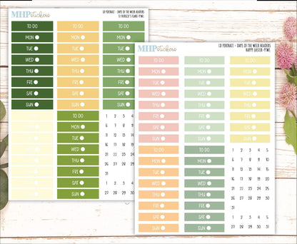 Days of the Week Headers for the Large Laurel Denise Scout Planner (formerly Portrait Planner) 2025 Collection || PT