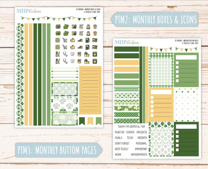 MARCH 2025 Stickers for The Scout Laurel Denise Planner (formerly Portrait Planner). "St Patrick's Flare" || PTSPF