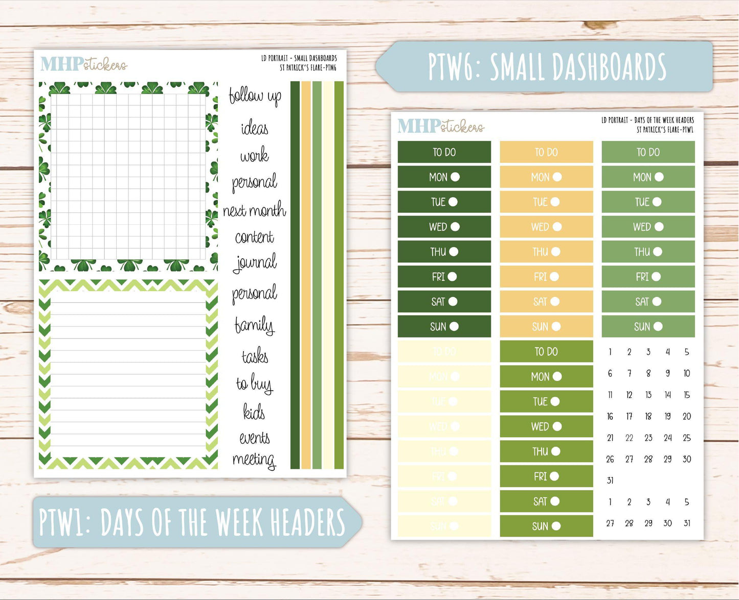 MARCH 2025 Stickers for The Scout Laurel Denise Planner (formerly Portrait Planner). "St Patrick's Flare" || PTSPF