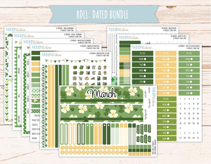 MARCH 2025 Stickers for The Scout Laurel Denise Planner (formerly Portrait Planner). "St Patrick's Flare" || PTSPF