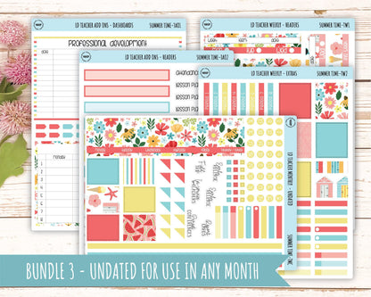 AUGUST Stickers for The Valerie Laurel Denise Planner (Formerly Teacher Planner) "Summer Time" || TST