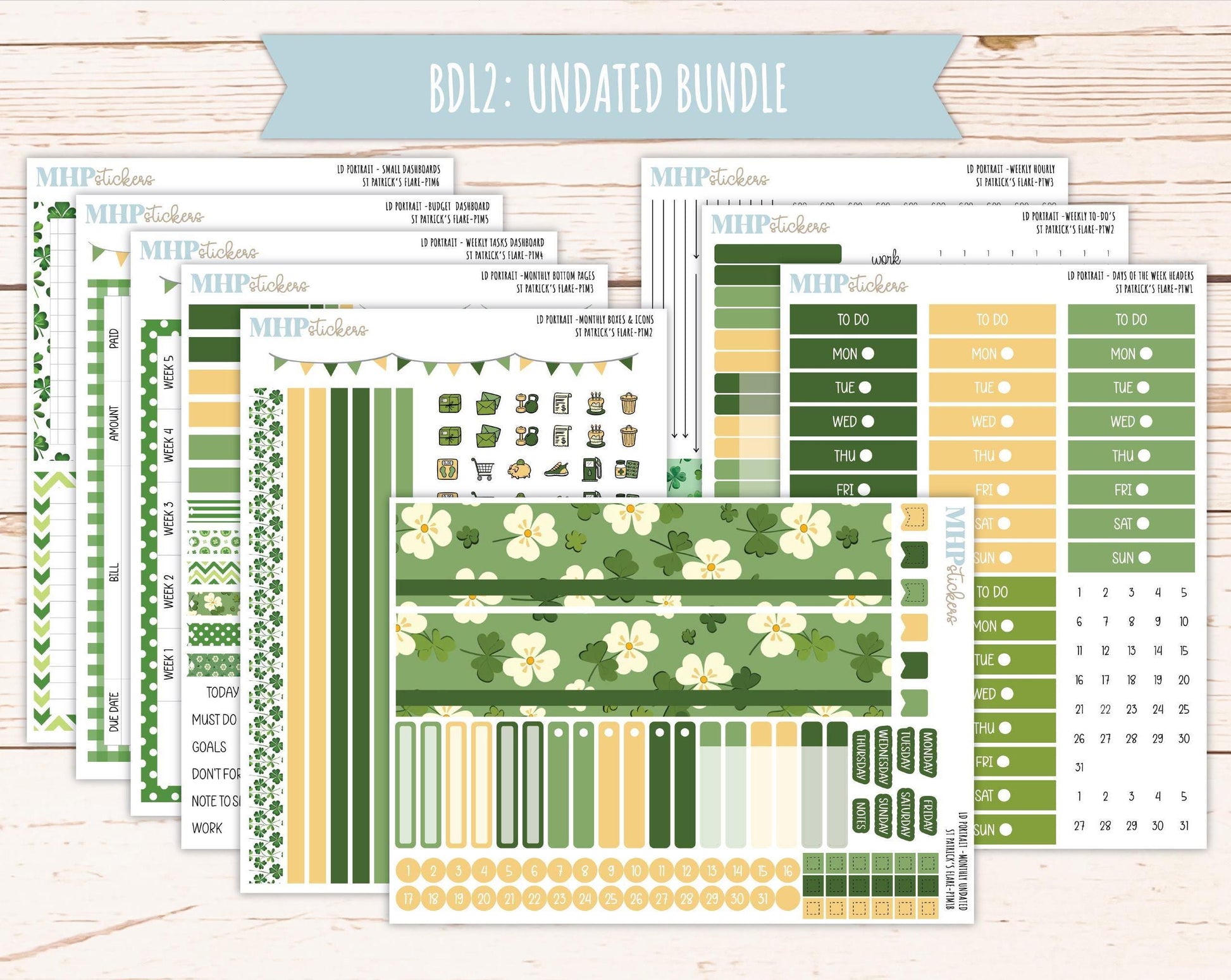 MARCH 2025 Stickers for The Scout Laurel Denise Planner (formerly Portrait Planner). "St Patrick's Flare" || PTSPF