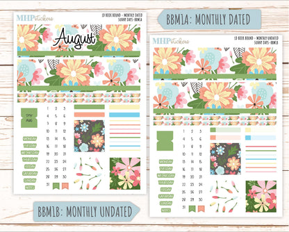 August 2025 Stickers for The Mae & The Kristy Laurel Denise Planners ( Formerly Book Bound Planner) "Sunny Days" || BBSD