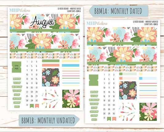 August 2025 Stickers for The Mae & The Kristy Laurel Denise Planners ( Formerly Book Bound Planner) "Sunny Days" || BBSD