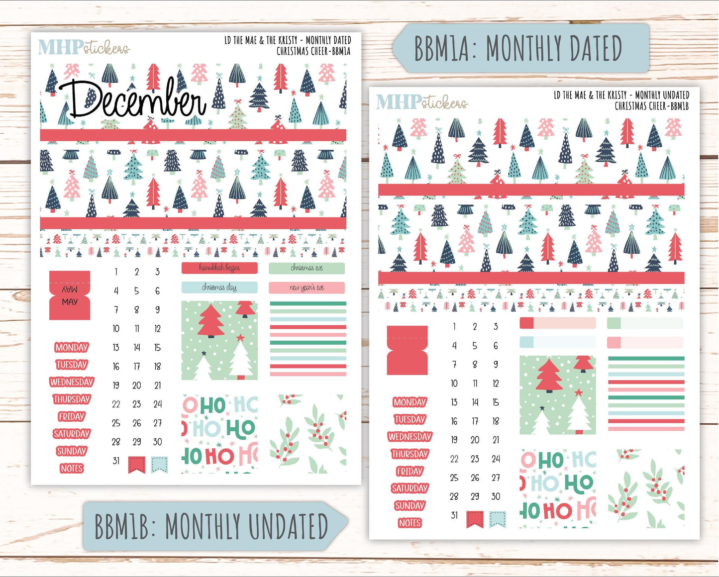 DECEMBER 2025 Stickers for The Mae & The Kristy Laurel Denise Planners ( Formerly Book Bound Planner) "Christmas Cheer" || BB