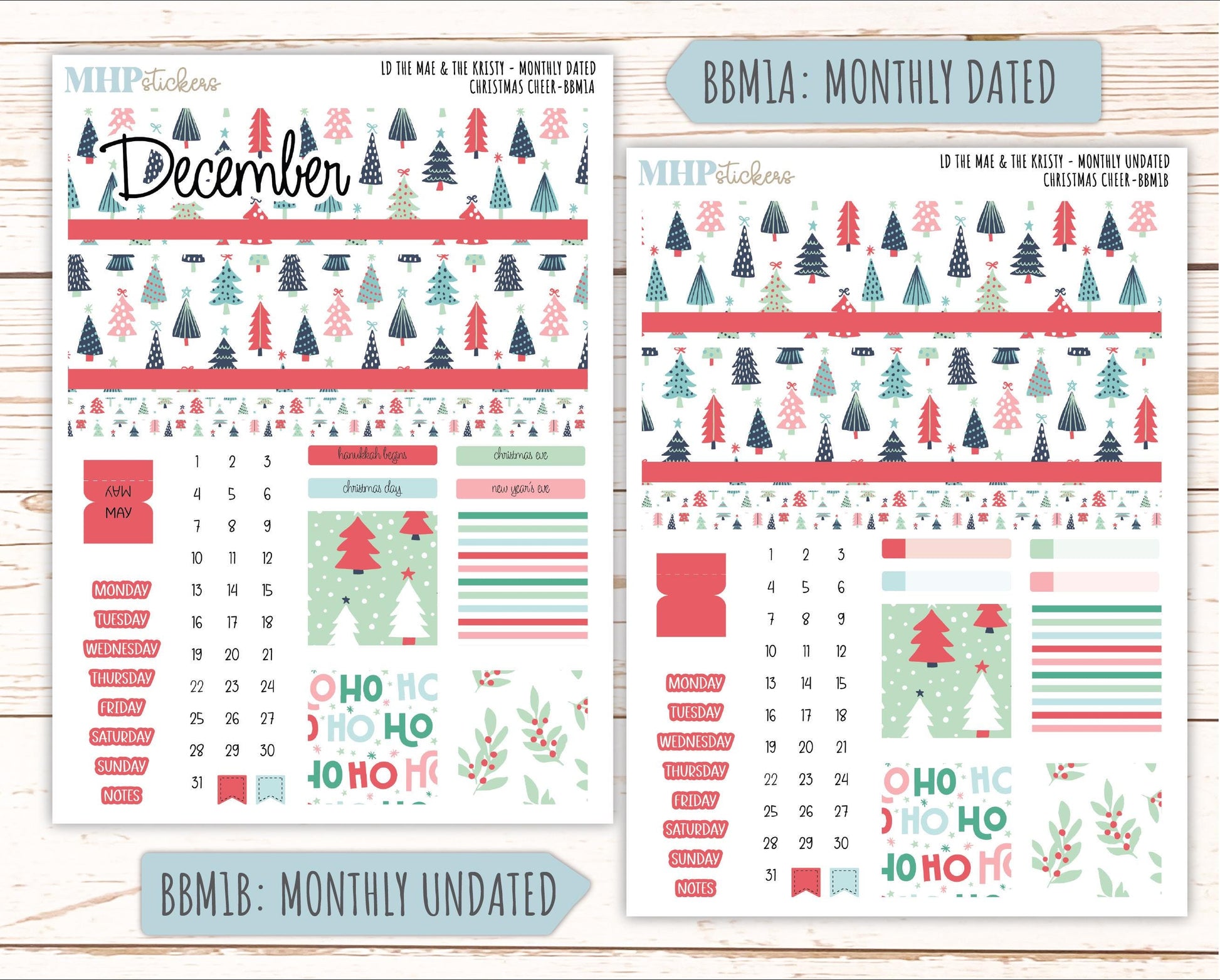 DECEMBER 2025 Stickers for The Mae & The Kristy Laurel Denise Planners ( Formerly Book Bound Planner) "Christmas Cheer" || BB