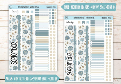 SEPTEMBER Stickers for The Scout Laurel Denise Planner (formerly Portrait Planner). "Farmhouse" || PFH