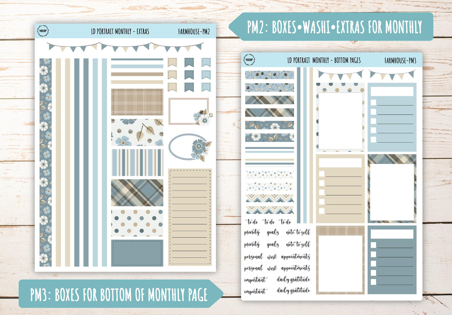 SEPTEMBER Stickers for The Scout Laurel Denise Planner (formerly Portrait Planner). "Farmhouse" || PFH