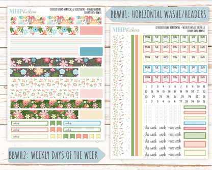 August 2025 Stickers for The Mae & The Kristy Laurel Denise Planners ( Formerly Book Bound Planner) "Sunny Days" || BBSD