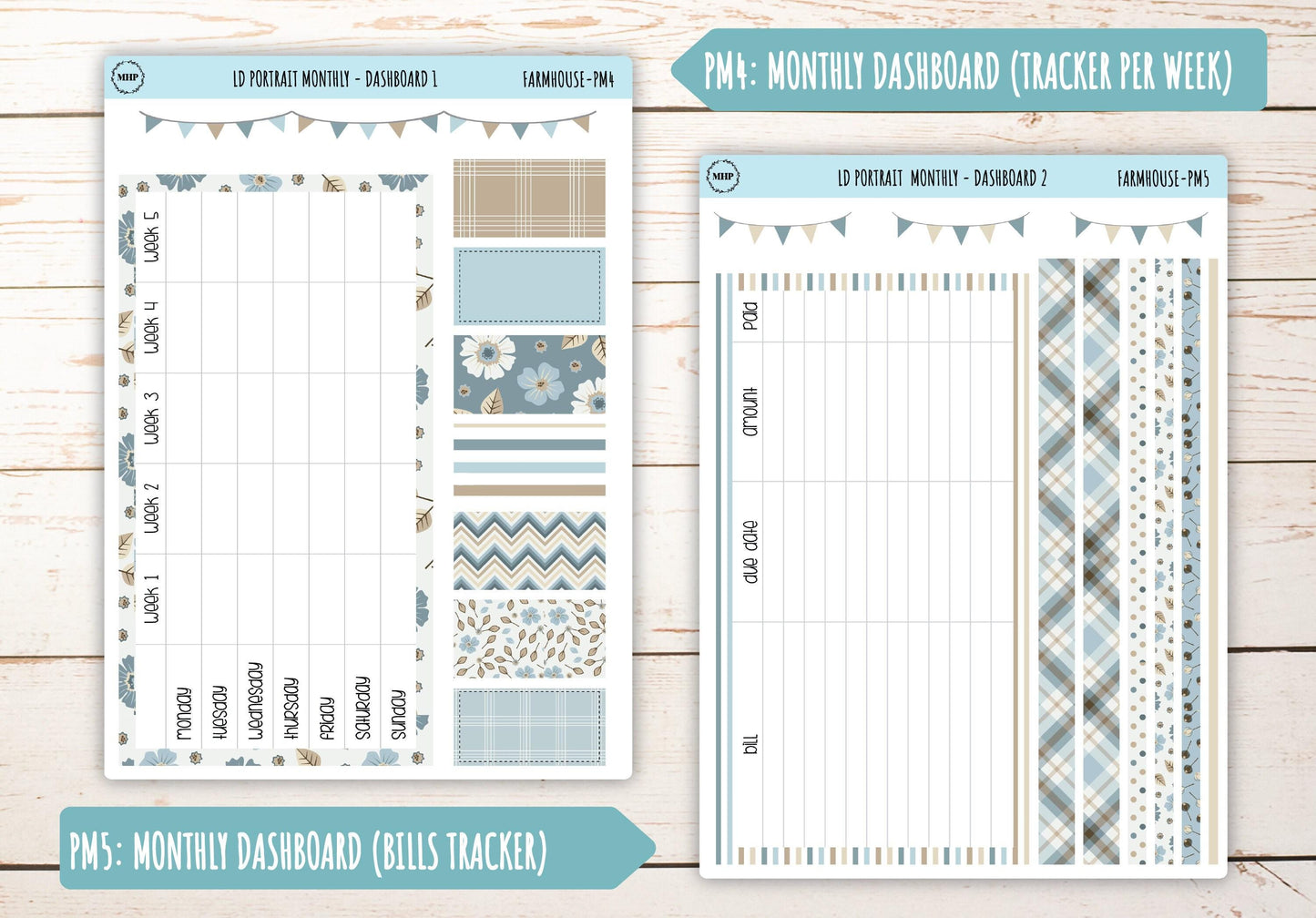SEPTEMBER Stickers for The Scout Laurel Denise Planner (formerly Portrait Planner). "Farmhouse" || PFH