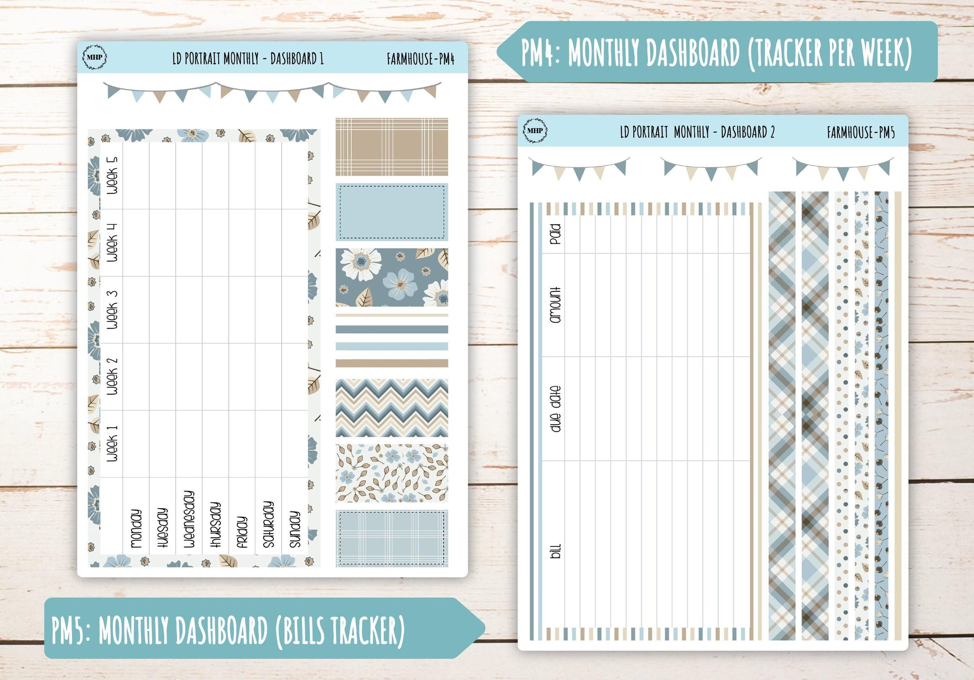 SEPTEMBER Stickers for The Scout Laurel Denise Planner (formerly Portrait Planner). "Farmhouse" || PFH