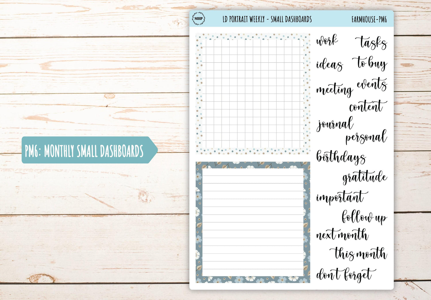 SEPTEMBER Stickers for The Scout Laurel Denise Planner (formerly Portrait Planner). "Farmhouse" || PFH