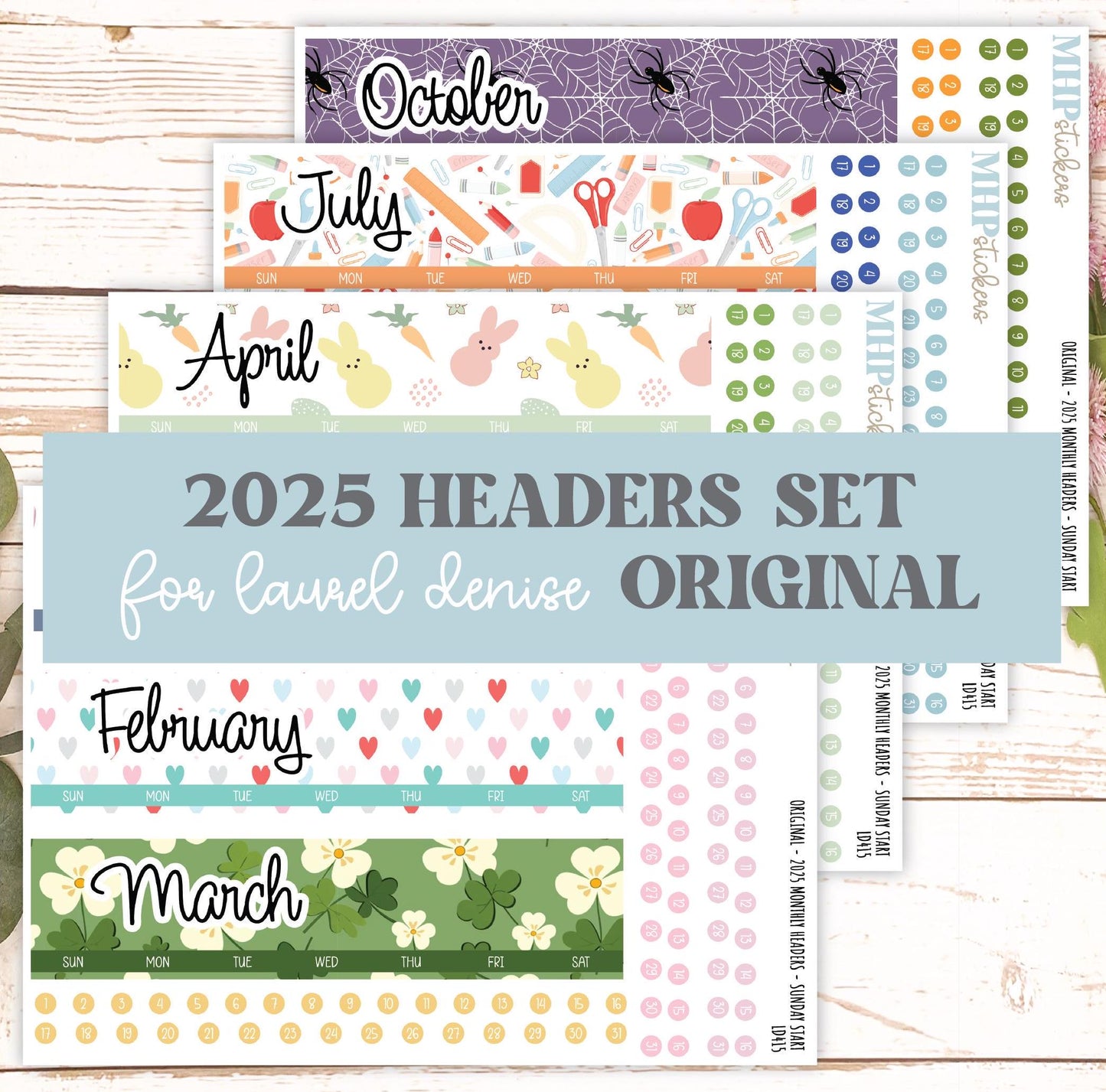 2025 Monthly Headers Set for Laurel Denise Large || LD415