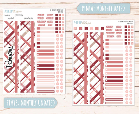FEBRUARY 2025 Stickers for The Scout Laurel Denise Planner (formerly Portrait Planner). "Love" || PTLV