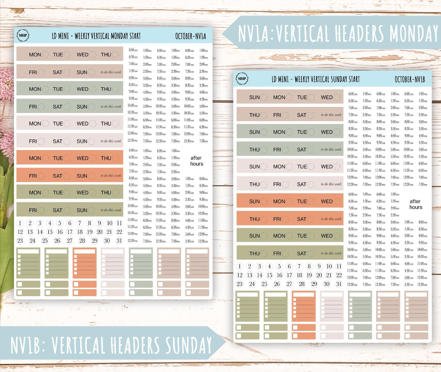 OCTOBER Neutral Color Stickers for small Laurel Denise Planners || NOCT