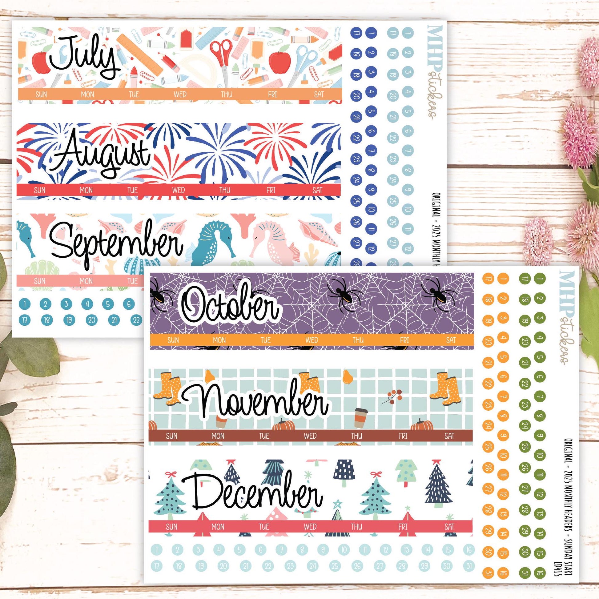 2025 Monthly Headers Set for Laurel Denise Large || LD415