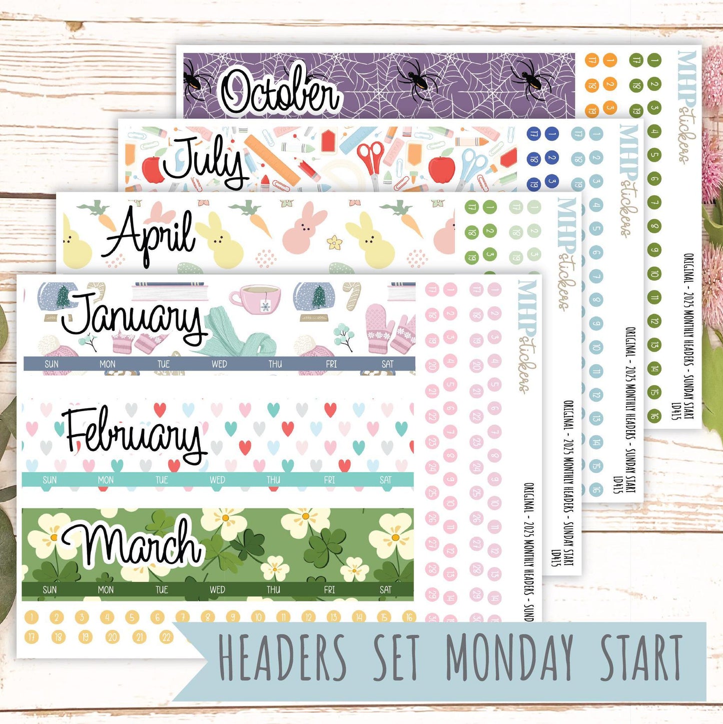 2025 Monthly Headers Set for Laurel Denise Large || LD415