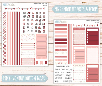 FEBRUARY 2025 Stickers for The Scout Laurel Denise Planner (formerly Portrait Planner). "Love" || PTLV