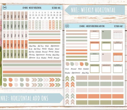 OCTOBER Neutral Color Stickers for small Laurel Denise Planners || NOCT