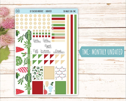 DECEMBER Stickers for The Valerie Laurel Denise Planner (Formerly Teacher Planner) "Oh What Fun" || TOWF