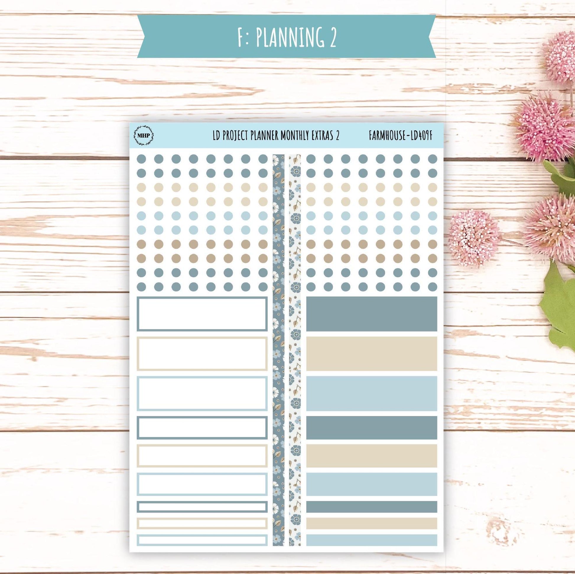 SEPTEMBER Stickers for The Rose Large Laurel Denise Planner (Formerly Project Planner) "Farmhouse" || LD409FH