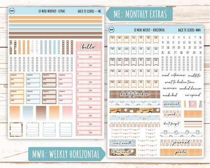 September Stickers for Small Horizontal & Vertical Laurel Denise Planners. (Formerly Mini Planner) "Back to School" || MBTS
