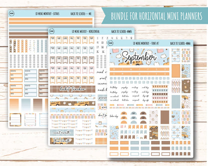 September Stickers for Small Horizontal & Vertical Laurel Denise Planners. (Formerly Mini Planner) "Back to School" || MBTS