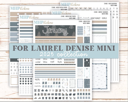 JANUARY 2025 Stickers for small Laurel Denise Planners "Winter" || MNW
