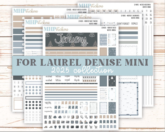 JANUARY 2025 Stickers for small Laurel Denise Planners "Winter" || MNW