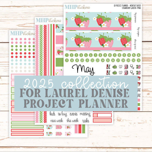 MAY Stickers for The Rose Large Laurel Denise Planner (Formerly Project Planner) "Strawberry Gardenr" || PPSG