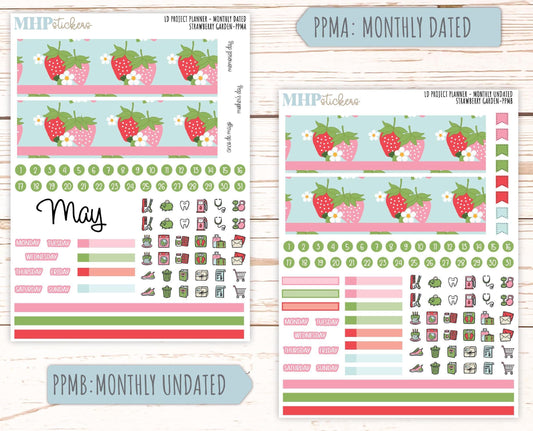 MAY Stickers for The Rose Large Laurel Denise Planner (Formerly Project Planner) "Strawberry Gardenr" || PPSG