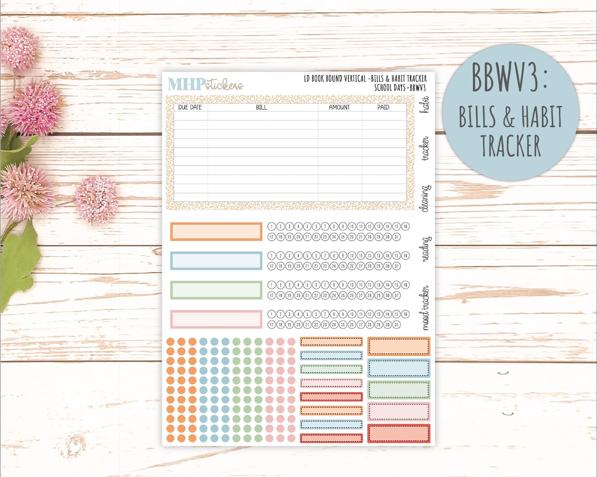SEPTEMBER 2025 Stickers for The Mae & The Kristy Laurel Denise Planners ( Formerly Book Bound Planner) "School Days" || BB