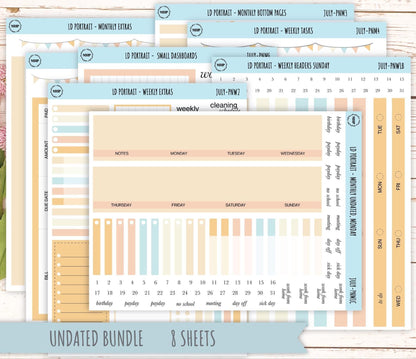 JULY Stickers for The Scout Laurel Denise Planner (formerly Portrait Planner). Neutral Color || PN