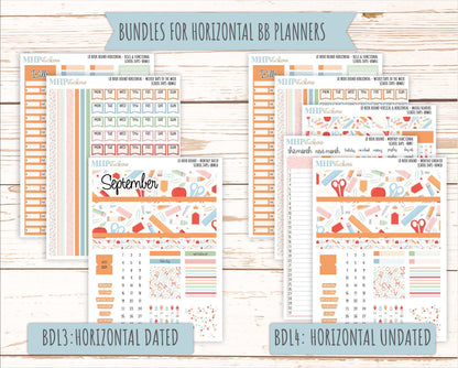 SEPTEMBER 2025 Stickers for The Mae & The Kristy Laurel Denise Planners ( Formerly Book Bound Planner) "School Days" || BB